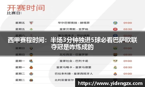 西甲赛程时间：半场3分钟独进5球必看巴萨欧联夺冠是咋炼成的