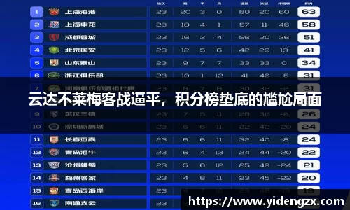 云达不莱梅客战逼平，积分榜垫底的尴尬局面